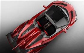 Lamborghini Veneno Roadster supercar vermelho vista de cima HD Papéis de Parede
