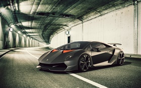Lamborghini supercar preto HD Papéis de Parede