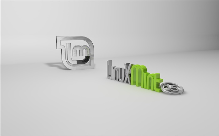 Linux Mint 15 Sistema de logotipo 3D Papéis de Parede, imagem
