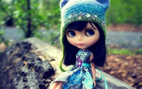 A menina encantadora brinquedo, boneca, chapéu HD Papéis de Parede