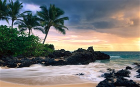 Makena Cove, Ilha de Maui, Havaí, praia secreta HD Papéis de Parede