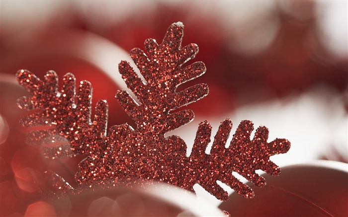 Floco de neve decoração de Natal vermelho Papéis de Parede, imagem