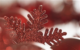 Floco de neve decoração de Natal vermelho HD Papéis de Parede