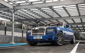 Rolls-Royce Motor Cars, azul carro parar HD Papéis de Parede