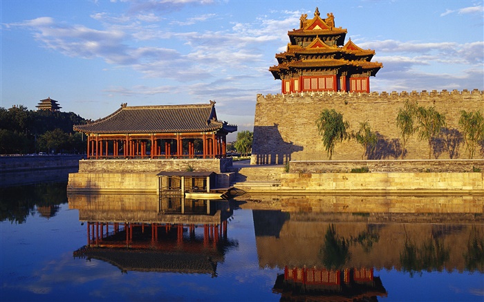 Royal Garden, lago, China Papéis de Parede, imagem