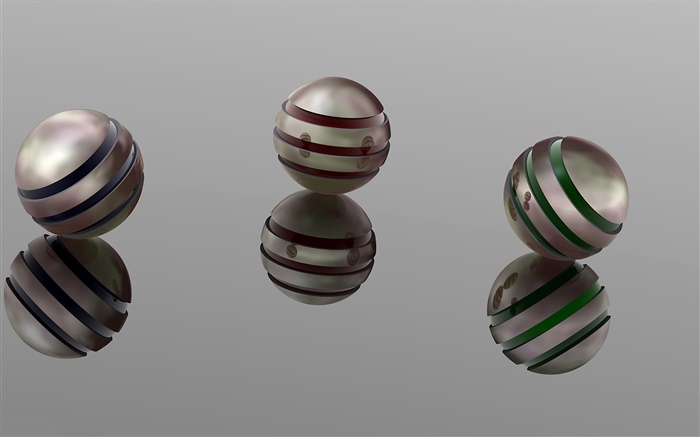 Três esferas de 3D Papéis de Parede, imagem