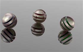 Três esferas de 3D HD Papéis de Parede