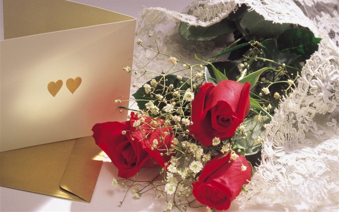 Flores Dia dos Namorados, rosas vermelhas Papéis de Parede, imagem