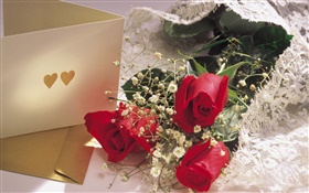 Flores Dia dos Namorados, rosas vermelhas HD Papéis de Parede