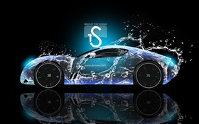 Água carro respingo, Bugatti, design criativo HD Papéis de Parede