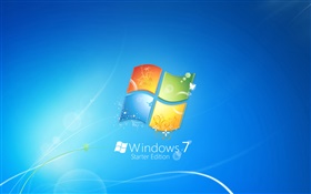 Windows 7 Starter Edition, fundo azul