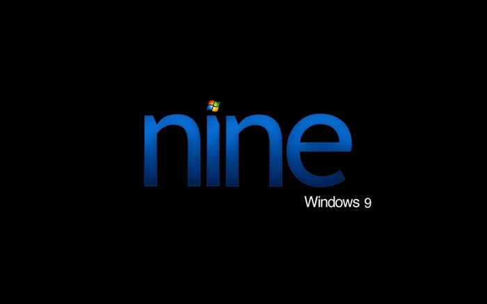 O Windows 9, Nine, fundo preto Papéis de Parede, imagem