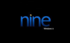 O Windows 9, Nine, fundo preto HD Papéis de Parede