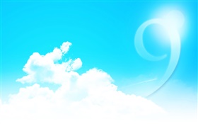 9 logotipo do Windows, nuvens, céu HD Papéis de Parede