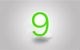 9 logotipo do Windows, fundo cinzento HD Papéis de Parede