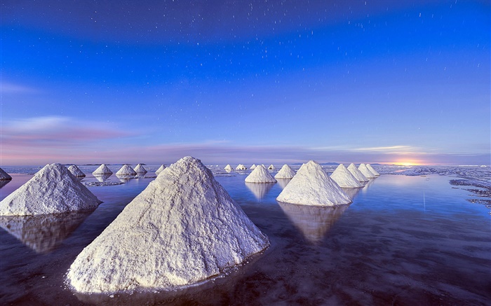 Mar Morto, por do sol, montes de sal Papéis de Parede, imagem