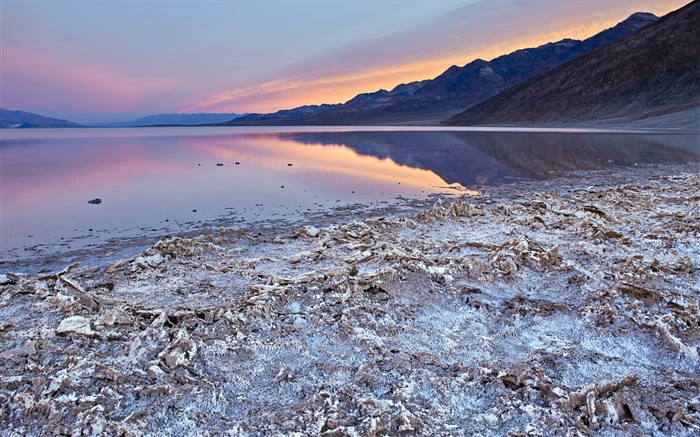Mar Morto, costa, crepúsculo, por do sol Papéis de Parede, imagem