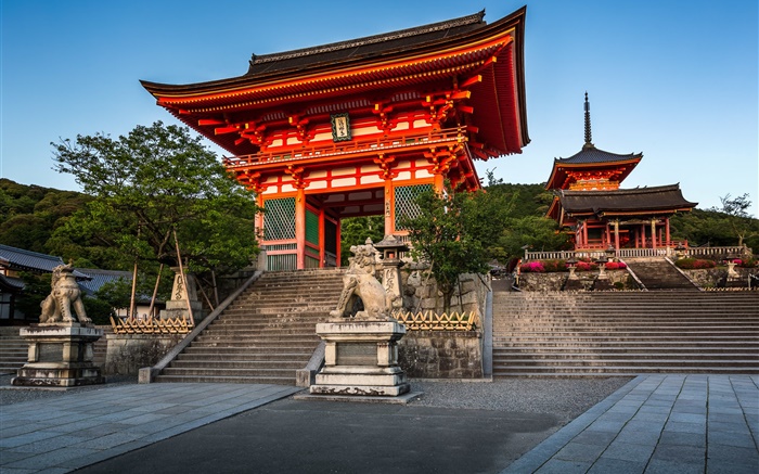 Portão de Deva, Templo Kiyomizu-dera, Kyoto, Japão Papéis de Parede, imagem