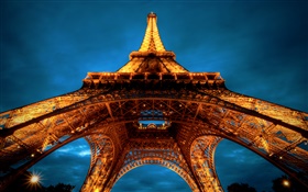 Torre Eiffel, noite, Paris HD Papéis de Parede