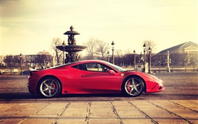 Ferrari 458 supercar vermelho vista lateral