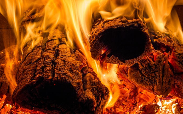 Chama, fogo, madeira, calor Papéis de Parede, imagem
