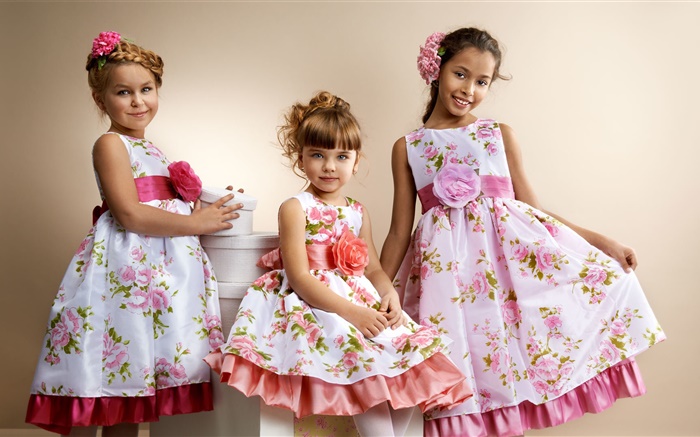 Três belas meninas bonitos Papéis de Parede, imagem