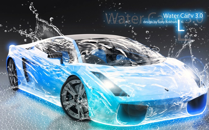 Água carro respingo, Lamborghini, design criativo Papéis de Parede, imagem