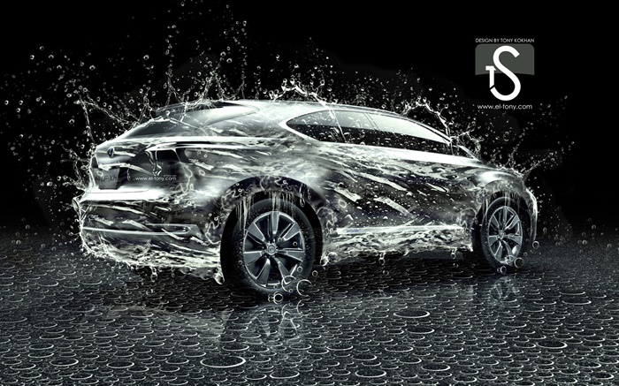 Água carro respingo, design criativo, Lexus Papéis de Parede, imagem