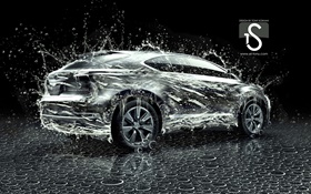 Água carro respingo, design criativo, Lexus