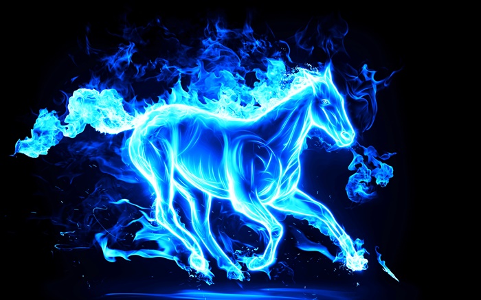 Cavalo abstrato azul Papéis de Parede, imagem