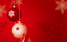 Bolas de Natal, fundo vermelho HD Papéis de Parede
