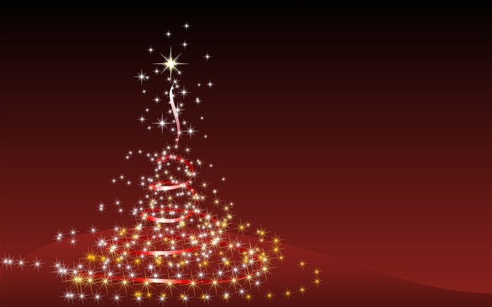 Tema do Natal, design criativo, árvore, estrelas, estilo vermelho Papéis de Parede, imagem