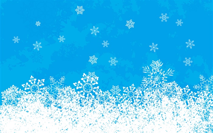 Imagens temáticos do Natal, flocos de neve, fundo azul Papéis de Parede, imagem