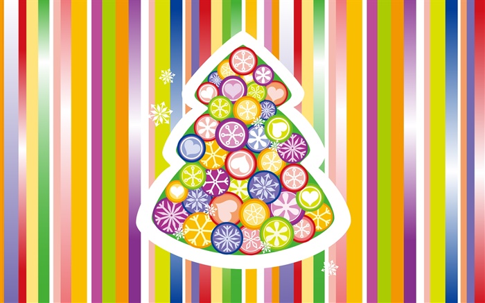 Árvores de Natal, fundo colorido, design criativo Papéis de Parede, imagem