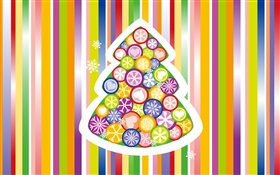 Árvores de Natal, fundo colorido, design criativo HD Papéis de Parede