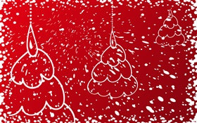 Árvores de Natal, fundo vermelho HD Papéis de Parede