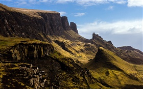 Slope, montanha, ilha de Skye, na Escócia, Reino Unido HD Papéis de Parede