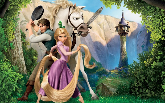 Emaranhado, filme da Disney, cavalo, princesa Papéis de Parede, imagem
