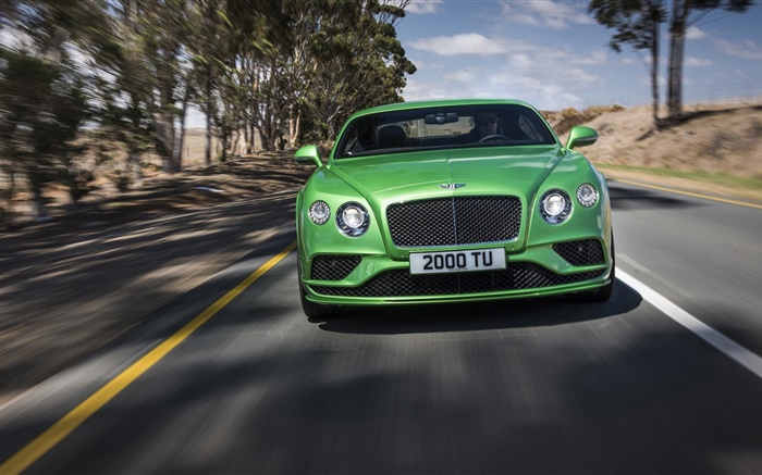 2015 Bentley Continental GT velocidade supercar, verde Papéis de Parede, imagem