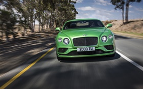2015 Bentley Continental GT velocidade supercar, verde HD Papéis de Parede