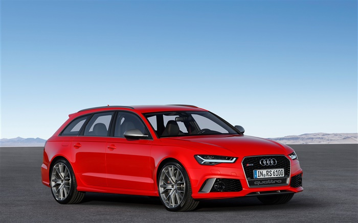 Audi RS 6 carro cor vermelha Papéis de Parede, imagem