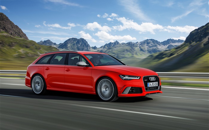 Audi RS 6 velocidades supercar vermelho Papéis de Parede, imagem