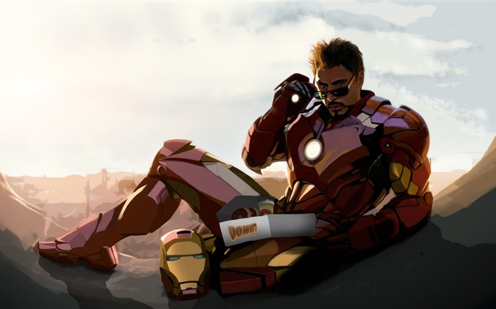 Homem de Ferro, Tony Stark, Robert Downey Jr, o desenho da arte Papéis de Parede, imagem