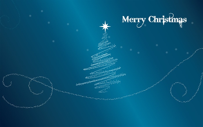 Feliz Natal, design criativo, árvore, estrelas, fundo azul Papéis de Parede, imagem