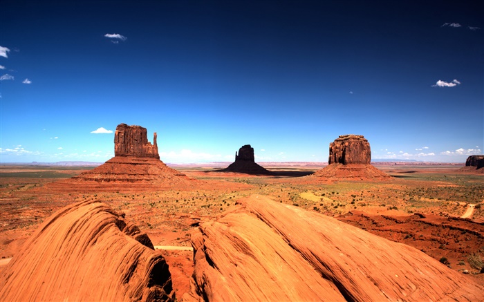 Monument Valley, céu azul, rochas Papéis de Parede, imagem