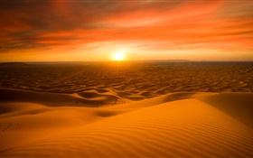 Marrocos, Sahara deserto, areia, por do sol HD Papéis de Parede