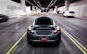 Porsche 911 Carrera S cinza carro, velocidade, borrão HD Papéis de Parede
