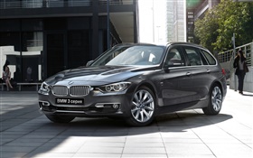 2015 BMW Série 3 Opinião dianteira do carro cinza