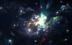 Belo espaço, nebulosa, galáxia HD Papéis de Parede