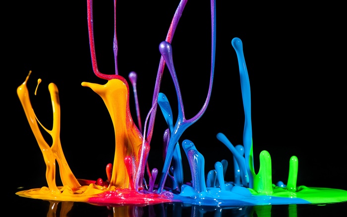 tinta spray colorido, líquido, respingo, criativo Papéis de Parede, imagem